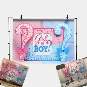 7x5ft Gelukkige Verjaardag Geslacht Onthullen Baby Shower Party Photo Booth Achtergronden Fotostudio Props Jongen Of Meisje Achtergrond