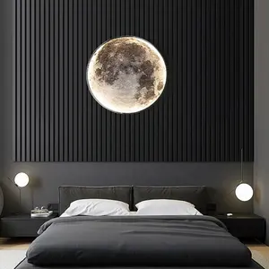 Dimmable ירח קיר מנורת AC CCT Stepless עמעום 24 אינץ קיר רכוב תקרת אור סלון חדר שינה