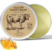 Crème et lotion pour les mains au suif de marque privée avec du suif et du miel apaisent et réparent les mains, hydratent en profondeur
