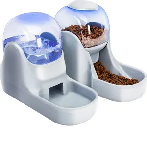 자동 애완 동물 피더 및 Waterer 고양이 개 중력 식품 그릇 세트 3.8 L