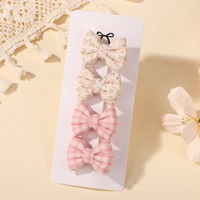 Nouveau 4 pièces/2 pièces Style coréen tissu Floral arc pince à cheveux ensemble pour enfant fille belle impression à la main épingle à cheveux accessoires de cheveux bijoux