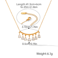 Collier ras du cou en acier inoxydable avec chaîne et multiples cristaux pour femme, accessoires de clavicule étanches en or 18 carats, bijoux pour le cou