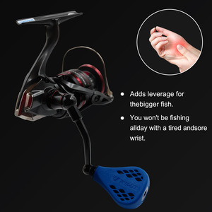 Empuñadura para carrete de pesca, 63mm, fibra de carbono, 35mm, TPE, azul, para conversión Shimano Vanford - Product Image 3