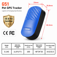 Traceur GPS étanche IP67 modèle G51 4G avec suivi en temps réel pour animaux de compagnie, clip dorsal, autonomie de plus de 20h, compatible iOS/Android