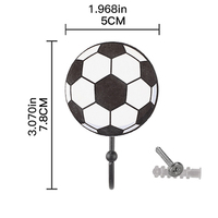 Porte-manteau mural en bois pour club de football, décoration sportive, esprit d'équipe, support pour équipement d'entraînement professionnel, fixation murale