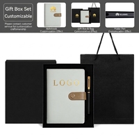 Coffret Cadeau Personnalisé de Carnet d'Adresses A5 Épais avec Couverture en Cuir et Papier, Journal Portable de Grande Beauté avec Logo Imprimé