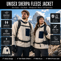 Veste en polaire Sherpa épaisse et chaude pour homme, style Teddy Bear, avec col montant et logo frontal, idéale pour l'hiver