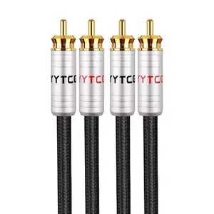 HIFI 2 RCA erkek 2 RCA erkek ses kablosu 6N gümüş kaplama çekirdek OFC OCC PVC altın kaplama ekle alaşım koruyucu