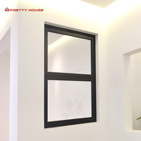 Fenêtre coulissante verticale en verre trempé, pliante, en aluminium, pour usage commercial
