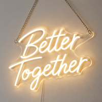 Letrero de neón LED personalizado Better Together, decoración de pared personalizada para ceremonia de boda, regalo de aniversario para el hogar, dormitorio