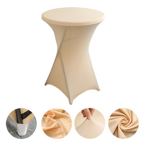 Couverture <span class=keywords><strong>de</strong></span> table noire en Spandex, nappes ajustées pour cocktail, couvertures <span class=keywords><strong>de</strong></span> table extensibles rondes pour bar <span class=keywords><strong>de</strong></span> fête, anniversaire <span class=keywords><strong>de</strong></span> mariage - Product Image 6