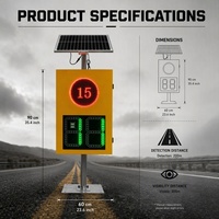 Panneau radar de signalisation de vitesse, affichage de la vitesse, compteur de vitesse radar, panneau de vitesse numérique LED solaire pour zone scolaire, chantier, sécurité routière