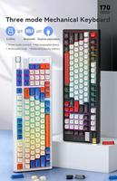 T70 Mechanical Keyboard 3 Mode 2.4G BT Wired Hot Swappable 97 Keys RGB Backlit Gaming Keyboard with 2000mAh Battery for PC