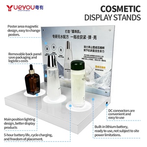 Présentoir Cosmétique à 3 Trous Personnalisable avec Lumières LED <span class=keywords><strong>pour</strong></span> Live, Affiches, Soins de la Peau et Produits de Soin en Acrylique - Product Image 3