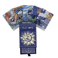 Cartes holographiques professionnelles à bord argenté, pont de Tarot, impression personnalisée avec boîte à tiroirs, nouveauté