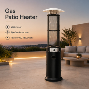 <span class=keywords><strong>Calentador</strong></span> <span class=keywords><strong>de</strong></span> Patio <span class=keywords><strong>de</strong></span> Gas para Exteriores <span class=keywords><strong>de</strong></span> Acero, para Propano y <span class=keywords><strong>Butano</strong></span>, 5000-12500W, Impermeable, con Protección Antivuelco - Product Image 1
