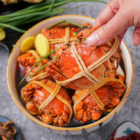 Crabe femelle entier précuit surgelé avec une riche pâte rouge marinée au vin de Shaoxing Hua Diao