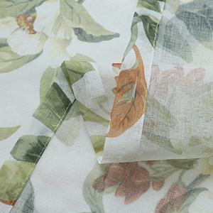 Rideaux floraux transparents XinLan avec voilages de rideaux de conception imprimée pour le salon, rideaux de fenêtre filtrant la lumière de poche de tige - Product Image 1