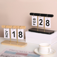Calendrier créatif en métal ornement moderne Simple en bois maison chambre Restaurant bureau bureau mode calendrier ornement