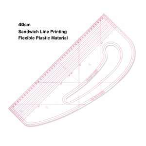 热销40厘米透明带红线塑料缝纫曲线尺1.2毫米厚度，适合时装设计学生，接受OEM - Product Image 2