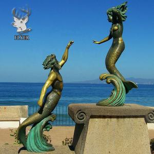 有名な人魚の像ロストワックスブロンズマーメイドウォーターフィーチャーホームプールの装飾のための彫刻 - Product Image 3