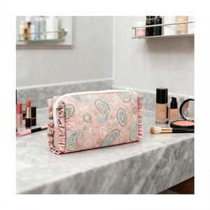 Bolsa de Cosméticos <span class=keywords><strong>ISEN</strong></span> al por Mayor, Personalizada, Multicolor, con Volantes, Tipo Gingham, Portátil, para Damas, para Viajes, Almacenamiento al Aire Libre, para Damas de Honor - Product Image 2