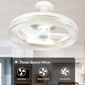 30W 40W 50W RGB LED nhà bếp hiện đại Quạt ánh sáng ổ cắm <span class=keywords><strong>E27</strong></span>/E26 3cct <span class=keywords><strong>Dimmable</strong></span> 3 tốc độ 5 lưỡi điều khiển từ xa - Product Image 2