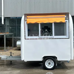 Chariot de restauration mobile personnalisé pour bubble tea, conforme aux normes australiennes, avec toit rond, pour la vente de snacks en extérieur - Product Image 2