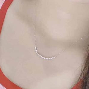 Collana con Ciondolo Classico a Faccina Sorridente Semplice da Donna, con Gemme Miste, Catena a Clavicola in Lega di Rame, Gioielli - Product Image 5