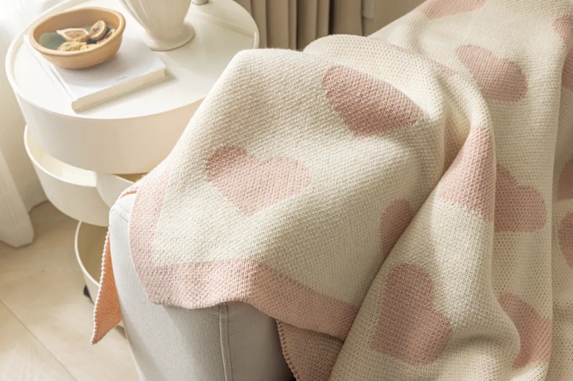 Couverture en tricot écologique personnalisée à motif personnalisé confortable pour la maison au chaud