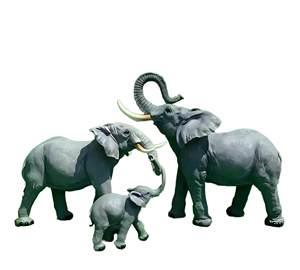 Sculpture <span class=keywords><strong>d</strong></span>'<span class=keywords><strong>éléphant</strong></span> réaliste en FRP, taille réelle, statue <span class=keywords><strong>d</strong></span>'animal en fibre de verre, <span class=keywords><strong>d</strong></span>écoration extérieure pour jardin, parc, zoo, finition grise peinte <span class=keywords><strong>à</strong></span> la main - Product Image 1