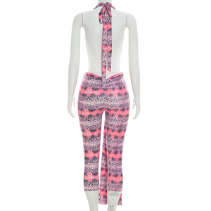 Viviblook J26JP199 Combinaison décontractée pour femme, nouvelle combinaison sexy sans manches, dos nu, à lacets, pour soirée, une pièce - Product Image 3