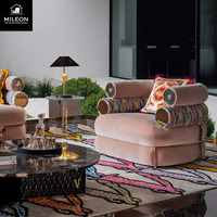 Italienisches Luxus Retro Samt Dreisitzer-Sofa Hochwertige Wohnzimmermöbel für Hotel und Villa