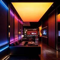 Plafond tendu LED dynamique RVB en film PVC, dégradé, sans joint, à intensité variable, pour murs de café et designers d'intérieur