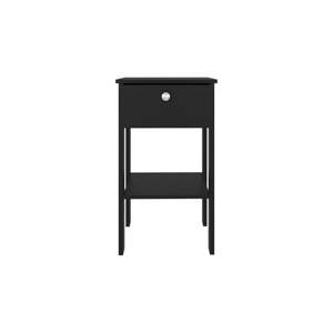 Wenge 1 Drawer Nightstand With Open <b>Shelf</b> Storage <b>Unit</b> Bedroom Furniture - Product Image 2