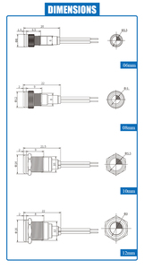 Lampu <span class=keywords><strong>Led</strong></span> Indikator Logam, Lampu Indikator <span class=keywords><strong>Led</strong></span> Logam 6Mm 8Mm 10Mm 12Mm, Biru Merah Kuning, Hijau Putih, Lampu Indikator <span class=keywords><strong>LED</strong></span> Logam 15Ma 220V dengan Dua Kabel