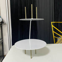 Nouveau Design Séparateur de Gâteaux Rond en Métal Doré, Présentoir à Desserts pour Mariages et Événements