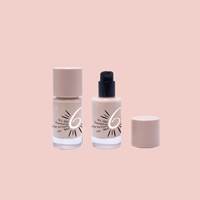 Flacon de luxe en verre pour fond de teint liquide, flacon cosmétique rond en verre vide rechargeable pour fond de teint et sérum avec bouchon