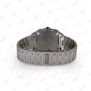 Montre de marque entièrement sertie de diamants Moissanite - Bijoux Hip-hop - Product Image 4