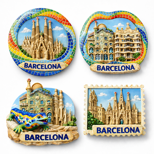 Imán con Marco de Fotos 3D de <span class=keywords><strong>Barcelona</strong></span>, España, con Forma de Sello, Logotipo Personalizado, Material de Resina, Estilo de Adhesivo Magnético para Refrigerador - Product Image 4