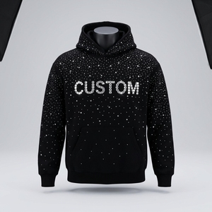 <strong>Men's</strong> Hoodies Rhinestone <strong>Pullover</strong> 100% Cotton Oversize Printing Custom Hoodies Manufacturers Heavyweight Hoodie for <strong>Men</strong> - Product Image 1