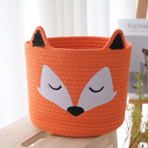 Panier de rangement pour vêtements sales en coton tressé, motif dessin animé mignon, grande capacité, pour salon et chambre à coucher - Product Image 6