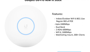 Ubnt Unifi U6-Pro Trong Nhà Điểm Truy Cập 5.3 Gbps Dual-Band Wifi 6 Sim Khe Cắm Thẻ Nhớ Modem Với Chức Năng USB 4G & LTE Mạng Hỗ Trợ - Product Image 4