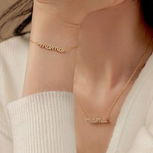 Dylam Best Picked High End Jewellery Rhodium 18K Gold Plated 5A Zirconia Mama Alphabet Pendant Adjustable <b>Bangle</b> Bracelet - Product Image 2