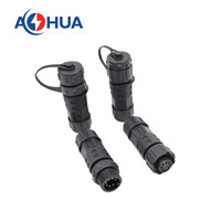 AHUA 7 cœurs 22/24AWG Câble Connecteur 5A Circulaire Nylon AC Connecteur IP67 M12 Fil à Fil Led Connecteur
