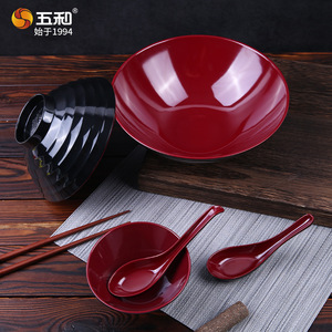 Two Tone Red Melamine Bowl 12cm Commercial Noodle Bowl For Home Use - Product Image 3