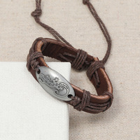 Bracelet en cuir tissé à la main pour homme et femme Bracelet en cuir de vachette simple multicouche motif gecko Bracelet en cuir cadeau