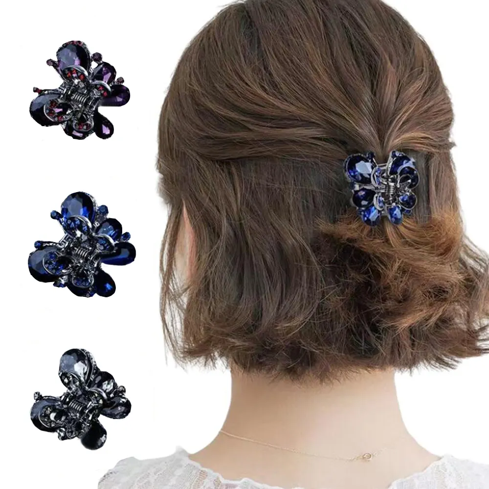 Mooie Vlinder Met Kristal Haar Klauw Clips Voor Vrouwen Meisjes Haarspeld Hoofdband Voor Haaraccessoires Hoofddeksels Ornament