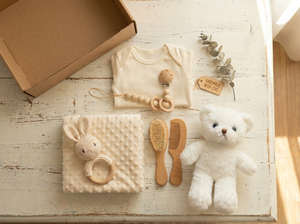 KAIYUE Coffret Cadeau <span class=keywords><strong>Naissance</strong></span> 7 Pièces en Coton, Grenouillère, Cadeau de <span class=keywords><strong>Naissance</strong></span> <span class=keywords><strong>Personnalisé</strong></span>, Crochet Fait Main, Boîte d'Appréciation pour Nouvelle Maman - Product Image 2
