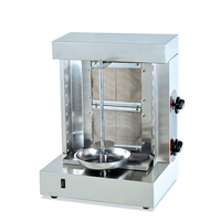 Vente chaude Multifonction Trois Tête Commerciale Gaz Mini Shawarma Kebab Faisant La Machine Avec De Qualité Alimentaire En Acier Inoxydable